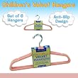 Trademark Home Children's Velvet Hangers, Pink, Set of 6