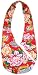 Red Large Floral Cotton Bag w/ FREE Matching Coin Purse