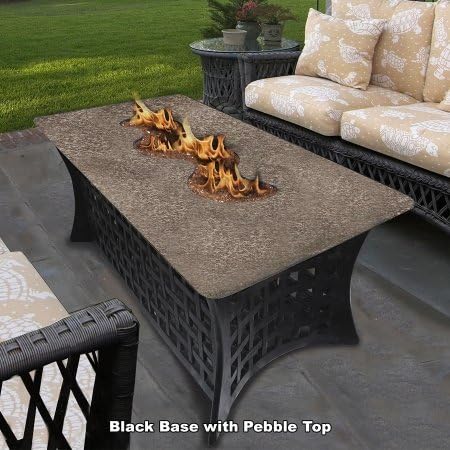 California Outdoor Concepts 4040-BK-FP-PEB La Costa Del Rio Fire Pit-Black-Gas Logs-Pebble