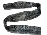 Stunning Satin Ladies Animal Print Fashion Scarf -Grey Snow Leopard