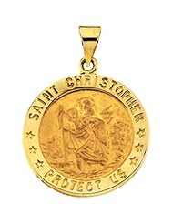 14k Yellow Gold St. Christopher Medal - 21.75 Mm
