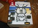 16 Piece Brushed Stainless Steel Fondue Set By Roshco