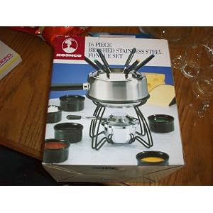 16 Piece Brushed Stainless Steel Fondue Set By Roshco by 