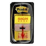 Post-it Flags 680-9-24, Yellow Sign Here, 1 inch x 1.7 inches