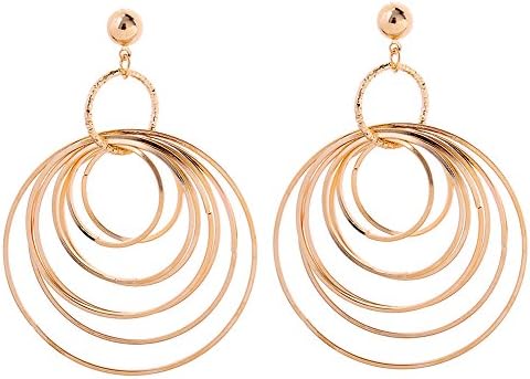 The Lateset Fashion Gold Plated Huge Circle Strong Statement Dangle Earring for Women Tp0066