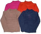 Little Girls' Crocheted Sweater with Mock Turtleneck