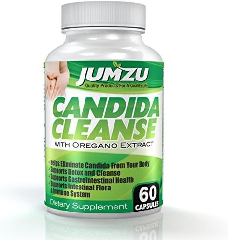 Candida Cleanse - 100% Money Back Guarantee - Extra Strength Yeast Infection Treatment - With Herbs, Antifungals, Enzymes and Probiotics - Kills off Candida, Prevents Reoccurrence (60 Count) by Jumzu