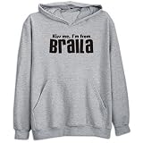 Sweatshirt Heather Gray  Kiss Me Braila  Romania City