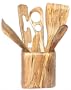 Baerreis Hand Crafted Kitchen Utensil Set - Six Natural Ambrosia Maple Wood Utensils - Ambrosia Maple Holder
