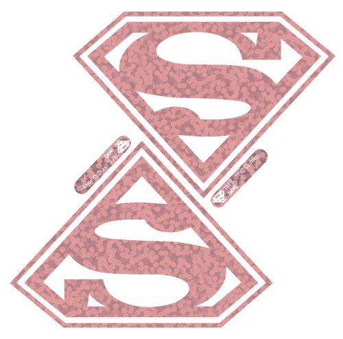 Supergirl Pink Shield Glitter Die Cut Decal Stickers - Set of 2