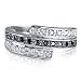 FOJO'S Diamonds in Silver Black and White Bypass Ring (.25 ct. tw.)