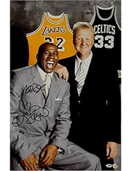Collectibles: Magic Johnson Larry Bird Hand Signed Autograph 20x30 Photo Suits PSA/DNA U17952