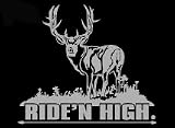 Ridin High Upstream Images Silver Vinyl Wildlife Car Truck Window Decal Sticker