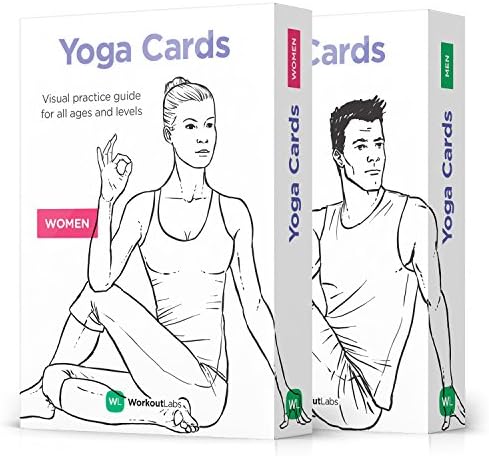 YOGA CARDS by WorkoutLabs: Visual Practice Guide with Essential Poses, Breathing Exercises and Meditation - #1 Bestselling Premium Illustrated Plastic Flash Cards Deck for All Ages & Experience Levels (Women & Men)