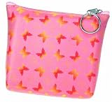 3D Lenticular Coin Pruse - Pavia, with YKK Zipper, 3D BUTTERFLY, PINK