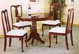 BEAUTIFUL CHERRY FINISH ROUND DINING TABLE AND CHAIRS