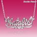 Personalized Sterling silver 3-D Name Necklace with Precious Hand Carving Accent (FREE CHAIN+GIFTBOX+SHIP)