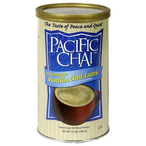 Pacific Chai Decaffeinated Vanilla Chai Latte Mix, 10-Ounce Canisters (Pack of 6) by Pacific Chai