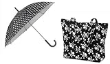 Skulls & Crossbones Tote Bag and Umbrella, Trendy with Black and White Print