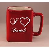 Laser Engraved Coffee Mug with I Love Daniele by 