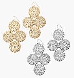 Avon Filigree Disc Chandelier Earrings Goldtone