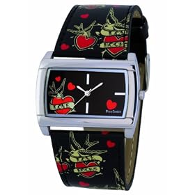 Pink Cookie Ladies Watch PCL-0007 with Black Dial and Black Leather Strap