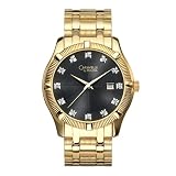 Mens Gold Diamond Watch, Caravelle by Bulova Mens Diamond Accented Black Dial Watch