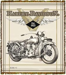 Harley-Davidson&reg; Motorcycles 1903 Sepia Throw Blanket