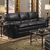 IMAGE OF Geneva Bonded Leather Sofa Color: Onyx