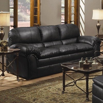 Geneva Bonded Leather Sofa Color: Onyx