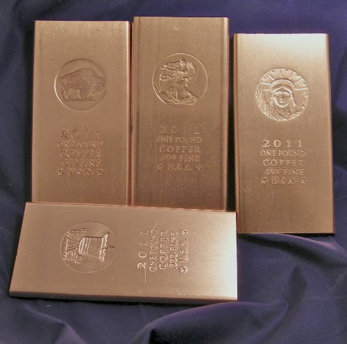 Ten 1 (One) Pound .999 Fine Copper Bullion Ingots @ Lowest Price-image