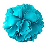 Blue Fabric Rosette Brooch/Hair Clip with Pin and Clip Backing - Approx. 5 x 4