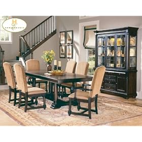 Home Elegance 1376-92-7 Notting Hill 7 Piece Dining Room Set Ebony Finish by visiondecor Furniture