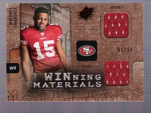 MICHAEL CRABTREE 2009 SPX Winning Materials Bronze Parallel DUAL JERSEY ROOKIE Card RC #61 of only 99 Made! San Francisco 49ers Football