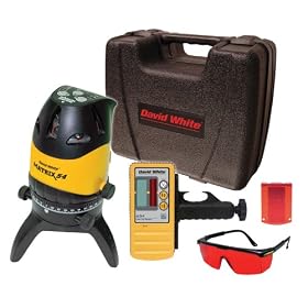 David White 48-MATRX54E Multi-Line Cross Line Laser with Pusling Beams and Laser Detector by David White
