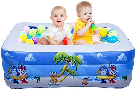 Giant Bathtub Inflatable Children Swimming Pool Baby Bathing Tub Toddler Air Floating Seat Raft Lounger Thickening Travel Tub Beach Pool Large Sark for Kids and Adults Blue
