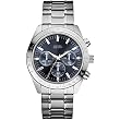 Guess Mens U12505G3 Silver Stainless-Steel Quartz Watch with Blue Dial