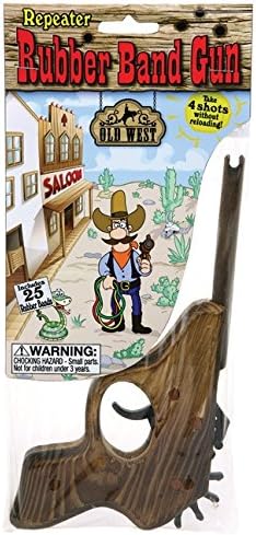 Kids Classic Wood Rubber Band Gun Automatic with Rubber Bands