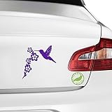 Hummingbird Gathering Nectar Decal Sticker (purple, 5 inch)