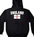 England Flag International Soccer Sweatshirt, English Soccer Mens Hoodie, Small, Black