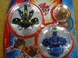 Bakugan BakuSteel Starter Pack with Black Darkus Ingram, Blue Mega Nemus, and Tan Mystery