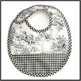 Black Toile Laminate Bib