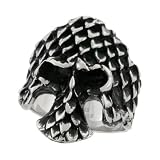 Surgical Steel Goth Skull Ring with Scaly Armor 1 3/16 in. (30mm) wide, sizes 9 to 15