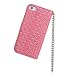 GoodPro Shiny Crystal Rose Design PU Leather Wallet Case Cover with Card Holder for Apple iPhone 5 5S Bundle with Screen Protector and Stylus - Pink