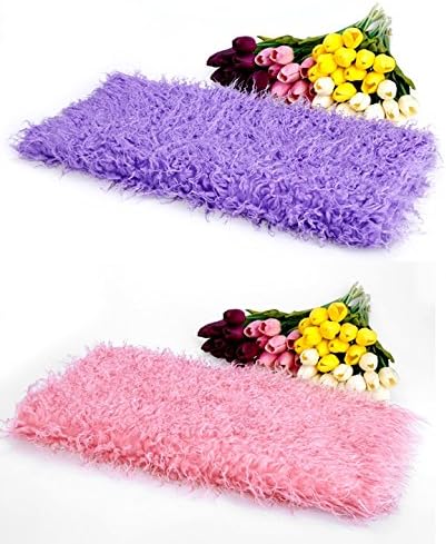 Lcukcart Baby Kids 100 x 50cm Faux Fur Blanket Basket Stuffer Photography Props (Pink)