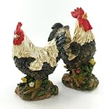 Set of Rooster Hens Statues Country Home Decor