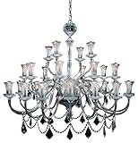 IMAGE OF Trans Globe Lighting Ginebra-24 Silver Versailles Crystal Twenty-Four Light Up Lighting Three Tier C