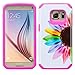 Galaxy S7 Case Cute Hard Hybrid Silicone Phone Case Defender Protective Case Cover Girl Women Compatible for Samsung Galaxy S7 Cases, Sun Flower