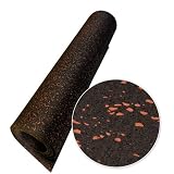 Rubber-Cal Elephant Bark Rubber Flooring - 3/8 inch x 4ft Wide Floor Mats - Red Dot