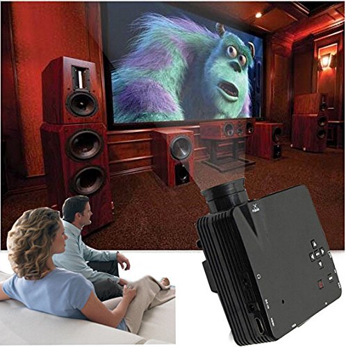 Aketek 1080P LED Protable Projector HD PC AV VGA USB HDMI(Black)